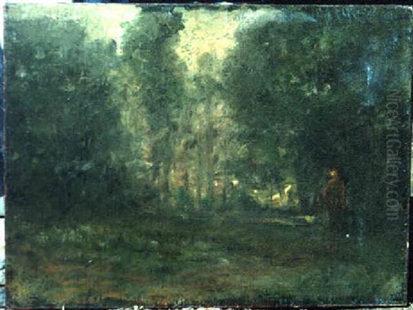 Figures In Wooded Landscape - view 1