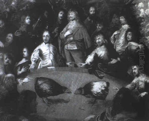 Charles I And Cavaliers Attending A Cockfight - view 1