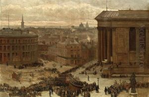 A Crowd Outside St George's Hall, Liverpool by John Fulleylove