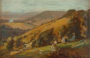 Picnic On The Downs by Albert Henry Fullwood