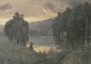 Fishing In The Early Morning Light by Albert Henry Fullwood