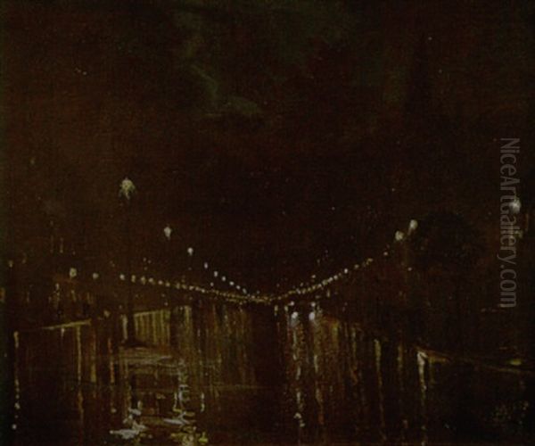 London Street At Night - view 1