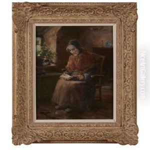 Elderly Lady Reading by David Fulton