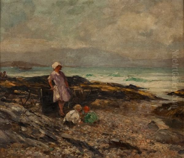 Children Gathering Shells - view 1