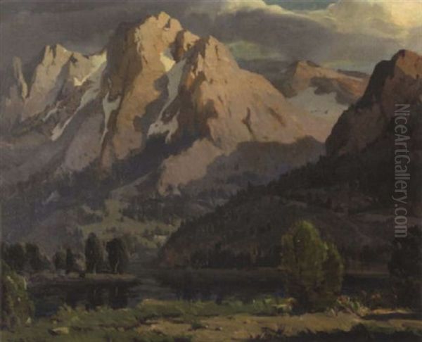 A Mountain Landscape With A Lake In The Foreground - view 1