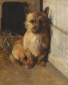 A Cairn Terrier In A Kennel by Samuel Fulton