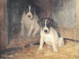 Puppies In A Kennel by Samuel Fulton