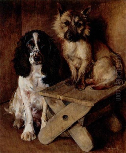 Artist's Models, A Spaniel And A Cairn Terrier - view 1