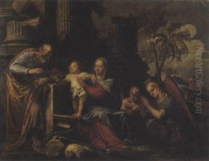 Il Riposo Della Sacra Famiglia Durante La Fuga In Egitto by Giovanni Antonio Fumiani