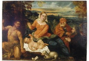 The Virgin And Child With St. John The Baptist And A Donor In A Landscape