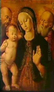 Vierge A L'enfant Entre Deux Saints