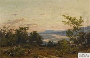 Abend In Sudlandischer Landschaft by Heinrich Funk