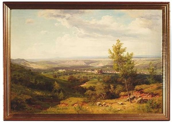 Weiter Blick In Das Neckartal Mit Schloss Rosenstein Und Bad Cannstatt (+ Oil Sketch For Painting; 2 Works) - view 1