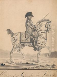 Portrait Equestre Du Comte De Saxe by Auvrest