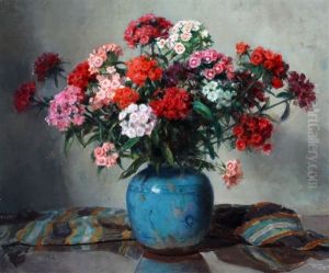 Bloemstilleven Met Duizendschoon by Anton Funke