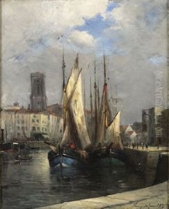 Le Port De La Rochelle by Albert Tibule Furcy De Lavault