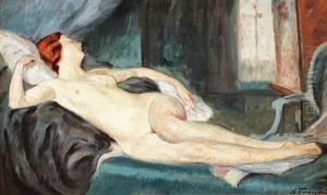 Nud Pe Divan by Nicolae Furduescu