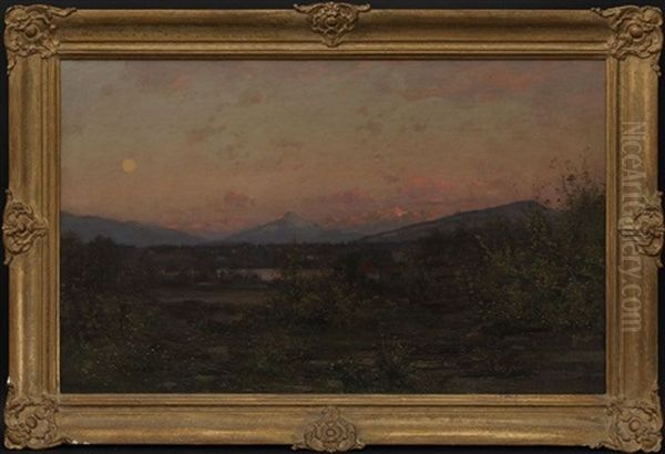 Levee De La Pleine Lune Vers Le Mont-blanc Depuis Chambesy - view 1