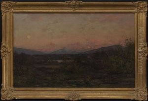 Levee De La Pleine Lune Vers Le Mont-blanc Depuis Chambesy by Francois Furet