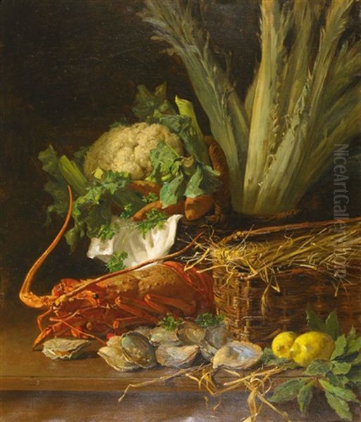 Stillleben Mit Languste, Muscheln Und Kohl - view 1