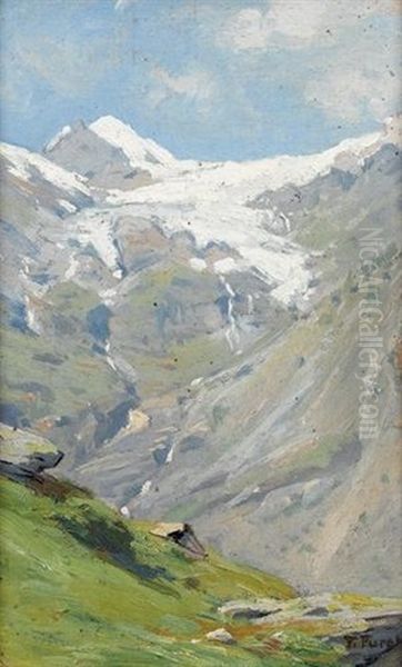 Walliser Gebirgsansicht Mit Gletscher - view 1
