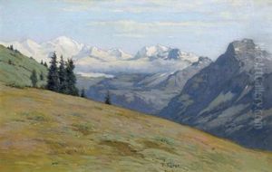 Gebirgspartie Mit Alpenkette by Francois Furet