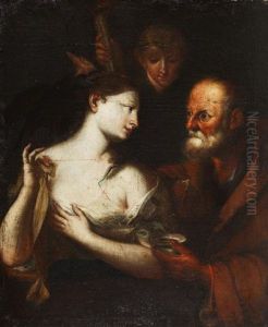 Die Heilige Agatha Vom Heiligen Petrus Im Kerker Geheilt by Francesco Furini