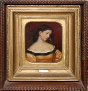 Portrait Of Young Lady In Gold Dress by William Henry Furness Jr.