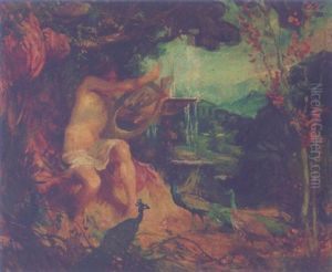 Orpheus With Peacocks by Charles Wellington Furse