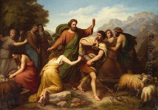 Moses Defending The Daughters Of Jethro - view 1