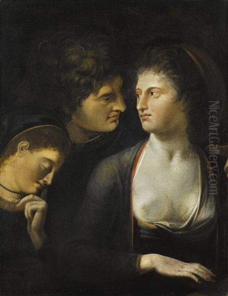 Lysander With Helena And Hermia, From A Midsummer Night"s Dream - view 1