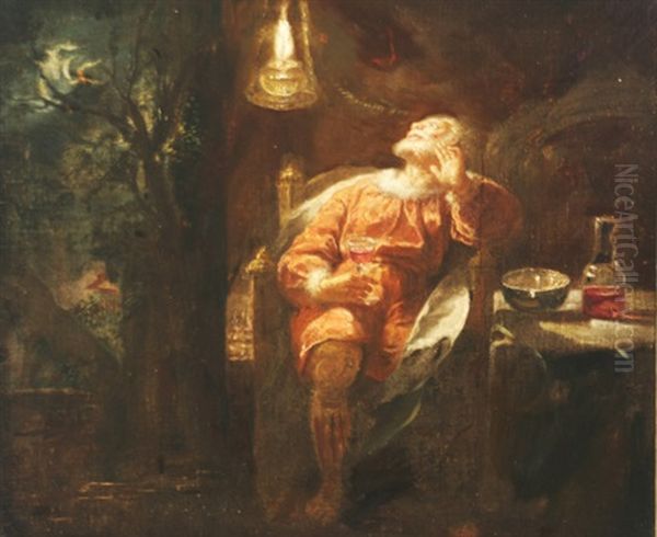 Gentleman Seated With Wine Glass - view 1
