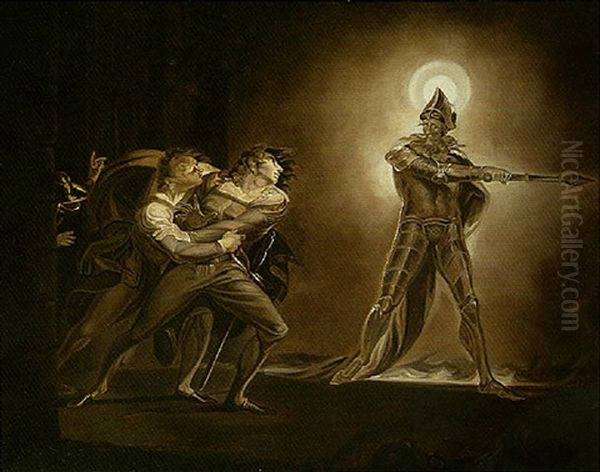 Hamlet, Horatio, Marcellus And The Ghost - view 1