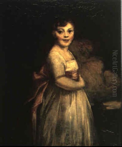 Portrait Of A Young Girl With Pink Bow - view 1