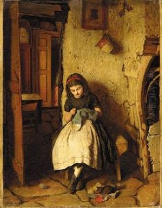 Mending Father's Socks by William Baxter Collier Fyfe