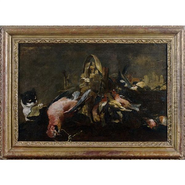 Still Life Of Birds With A Jay And A Cat - view 1