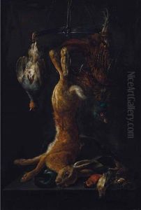 Nature Morte Avec Lievre Et Oiseaux