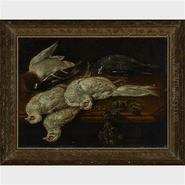 Pheasants (on A Table With Plums) - view 1
