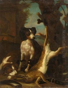 Hund Mit Erlegtem Hasen Hund Mit Erlegtem Hasen