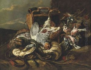 Game Including A Partridge, Finches And Sparrows With Hunting Equipment by Jan Fyt