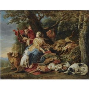 Diana And Her Nymphs Resting After The Chase, Next To An Abundance Of Dead Game by Jan Fyt
