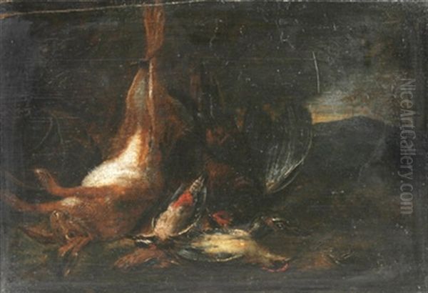 Jagdstilleben Mit Vogeln Und Hasen - view 1