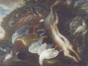 A Still Lfe With Game Birds And A Rabbit by Jan Fyt