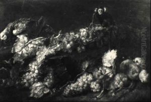 Stilleben Von Fruchten Mit Zffchen Und Papagei by Jan Fyt