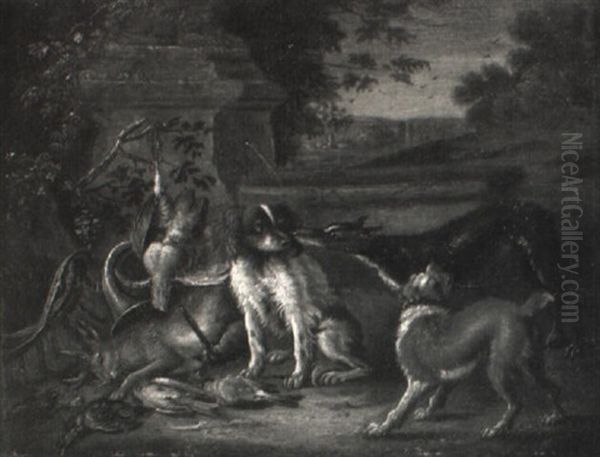 Eine Hundemeute Bewacht Ihre Jagdbeute - view 1