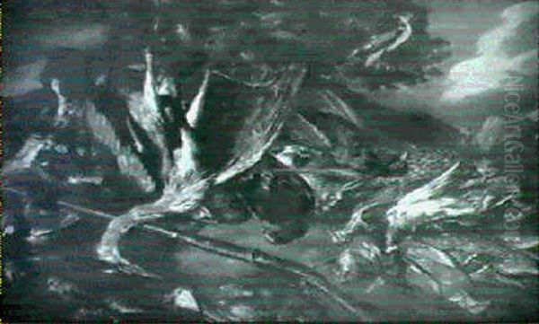 A Hunt Still Life With A Jay, Snipe, Woodcock, Heron, Lapwing, Pheasant, Bullfinch, Mallard, Pigeon... - view 1