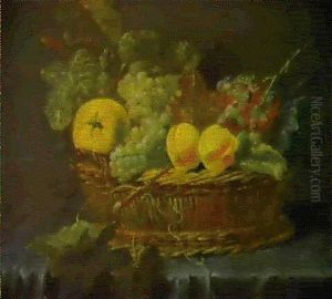 Nature Morte Au Panier De Raisins Avec Un Citron Et Des Peches by Jan Fyt