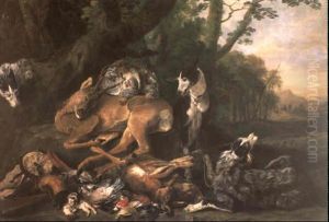Still Life Of Animals And Game In A Landscape by Jan Fyt