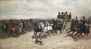 Die Ruckkehr Von Capannelle, Rom (ritorno Dalle Capannelle) by Giuseppe Gabani