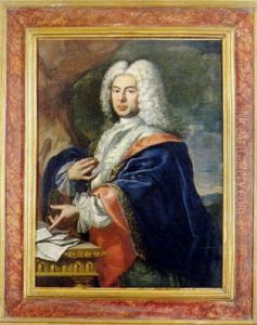 Ritratto Di Gentiluomo, In Abito Di Raso Bianco E Mantello Blu